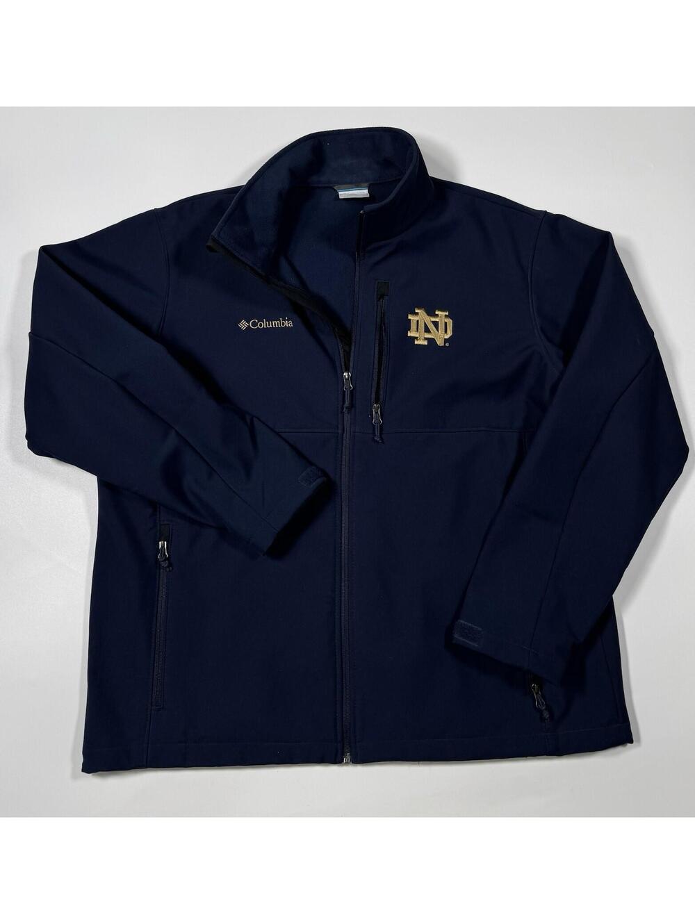 Columbia Notre Dame Fighting Irish Ascender Softshell Jacket Men's XL Navy